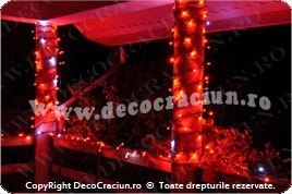 Ghirlande de lumini pentru Craciun cu led rosu efect flash stroboscopic
