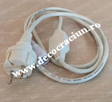 Cablu alimentare instalatii Craciun 1,5m alb