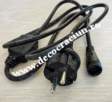 Cablu alimentare instalatii Craciun 1,5m negru