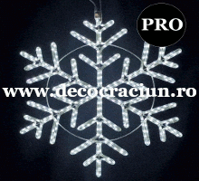 Figurina luminoasa de Craciun fulg de zapada leduri albe 80cm