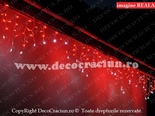 Turturi luminosi exterior leduri rosii 6m interconectabili