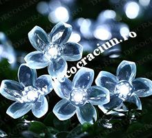 Ghirlanda luminoasa exterior craciun flori de cires 15m interconectabila